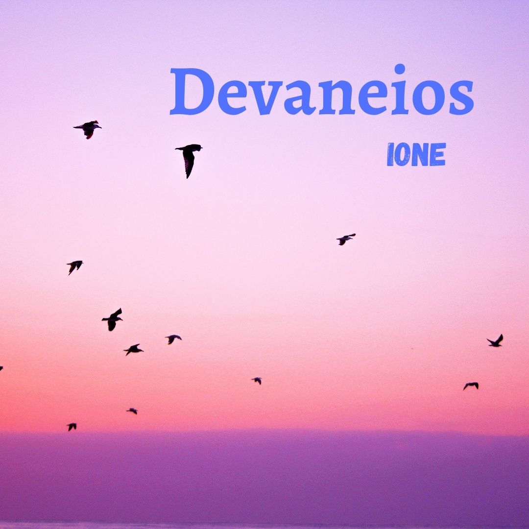 Pássaros voando no horizonte.