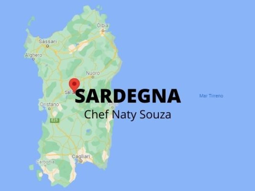 Mapa da Sardenha.