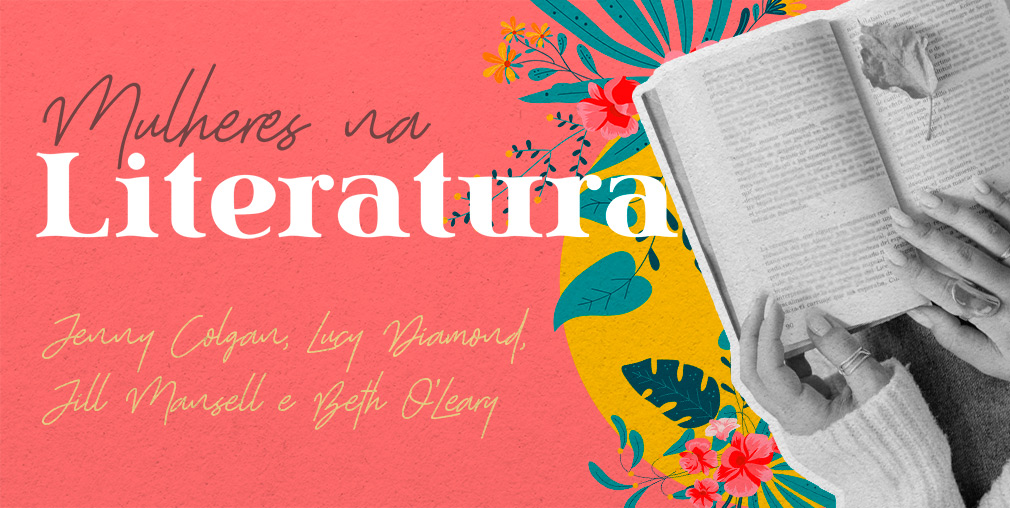 Capa do artigo sobre mulheres na literatura com uma fotografia em preto e branco de um livro aberto.